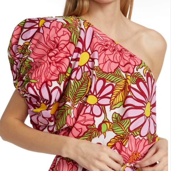 SWF One Shoulder Puff Sleeve Maxi Dress - Size: XS - Picture 3 of 8